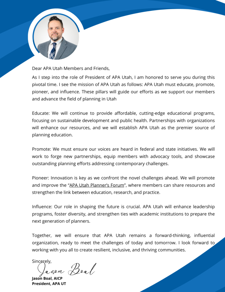 A Message from Our New APA Utah President: Looking Ahead to 2025